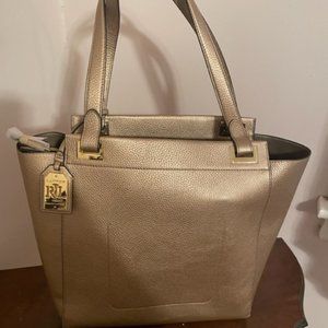 Ralph Lauren Oversized Gold Tote NWOT
